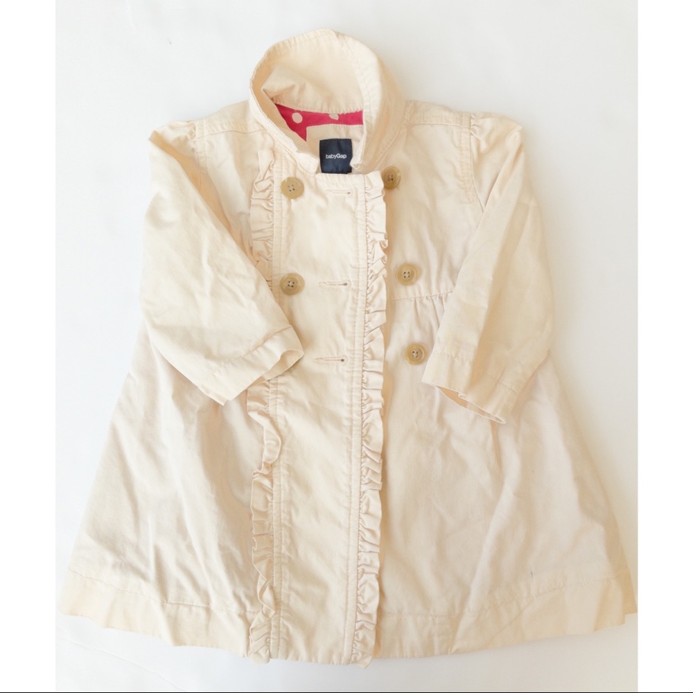 GAP 12-18 months Cream with pink and white polka dots spring jacket